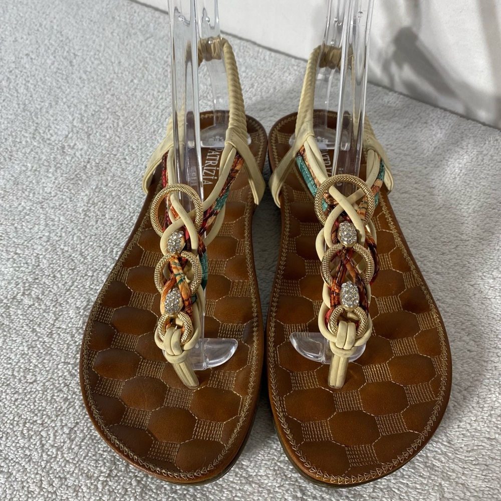 Patrizia by Spring Step Gadelina Beige T Strap Sandals 9